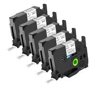 NineLeaf Compatible for Brother P-Touch TZe-FX231 TZ-FX231 TZeFX231 TZFX231 AZe 12mm 0.47'' Flexible ID Cable Black on White Laminated Label Tape Cassette for P-Touch PT-P700 P710BT Label Maker, 5 PK