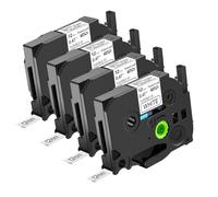 NineLeaf Compatible for Brother P-Touch TZe-FX231 TZ-FX231 TZeFX231 TZFX231 AZe 12mm 0.47'' Flexible ID Cable Black on White Laminated Label Tape Cassette for P-Touch 350 520 1830VP Label Maker, 4 PK