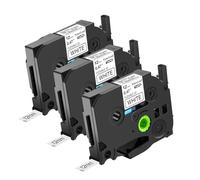 NineLeaf Compatible for Brother P-Touch TZe-FX231 TZ-FX231 TZeFX231 TZFX231 AZe 12mm 0.47'' Flexible ID Cable Black on White Laminated Label Tape Cassette for P-Touch 1280TG 1280VP Label Maker, 3 PK