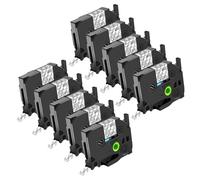 NineLeaf Compatible for Brother P-Touch TZe-M31 TZeM31 TZM31 AZe 12mm 0.47'' Laminated Black on Matte Clear Label Tape Cassette for P-Touch PT-H100R 200 H110 D410 Label Maker, 10 PK