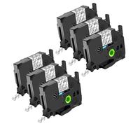 NineLeaf Compatible for Brother P-Touch TZe-M31 TZeM31 TZM31 AZe 12mm 0.47'' Laminated Black on Matte Clear Label Tape Cassette for P-Touch PT-350 530 540 Label Maker, 6 PK