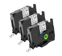 NineLeaf Compatible for Brother P-Touch TZe-M31 TZeM31 TZM31 AZe 12mm 0.47'' Laminated Black on Matte Clear Label Tape Cassette for P-Touch PT-1200 1230PC 1280 Label Maker, 3PK