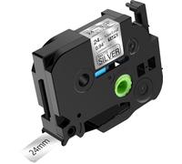 NineLeaf Compatible for Brother P-Touch TZe-M951 TZeM951 TZM951 AZe 24mm 0.94'' Laminated Black on Matte Silver Label Tape Cassette for P-Touch PT-350 530 540 Label Maker