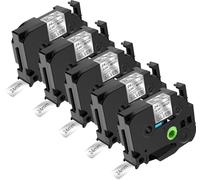 NineLeaf Compatible for Brother P-Touch TZe-M951 TZeM951 TZM951 AZe 24mm 0.94'' Laminated Black on Matte Silver Label Tape Cassette for P-Touch PT-H100R 200 H110 D410 Label Maker, 5 PK