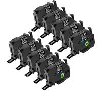 NineLeaf Compatible for Brother P-Touch TZe-MQ355 TZeMQ355 TZMQ355 AZe 24mm 0.94'' Laminated White on Matte Black Label Tape Cassette for P-Touch PT-9600 9700PC 350 Label Maker, 10 PK