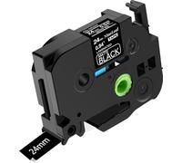 NineLeaf Compatible for Brother P-Touch TZe-MQ355 TZeMQ355 TZMQ355 AZe 24mm 0.94'' Laminated White on Matte Black Label Tape Cassette for P-Touch PT-9600 9700PC 7500 Label Maker, 20 PK