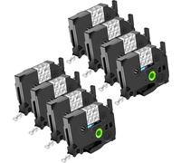 NineLeaf Compatible for Brother P-Touch TZe-S121 TZ-S121 TZeS121 TZS121 AZe 9mm 0.35'' Extra Strength Adhesive Laminated Label Tape Black on Clear for P-Touch PT-1180 1180SC 1180SP Label Maker, 8 PC
