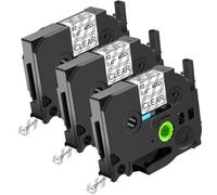 NineLeaf Compatible for Brother P-Touch TZe-S131 TZ-S131 TZeS131 TZS131 AZe 12mm 0.47'' Extra Strength Adhesive Laminated Label Tape Black on Clear for P-Touch PT-E500 D200SA 1010NB Label Maker, 4 PC