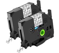 NineLeaf Compatible for Brother P-Touch TZe-S131 TZ-S131 TZeS131 TZS131 AZe 12mm 0.47'' Extra Strength Adhesive Laminated Label Tape Black on Clear for P-Touch PT-930SC 930VP 980 Label Maker, 2 PC