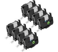 NineLeaf Compatible for Brother P-Touch TZe-S151 TZ-S151 TZeS151 TZS151 AZe 24mm 0.94'' Extra Strength Adhesive Laminated Label Tape Black on Clear for P-Touch PT-1180 1180SC 1180SP Label Maker, 8 PC