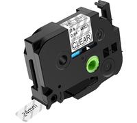 NineLeaf Compatible for Brother P-Touch TZe-S151 TZ-S151 TZeS151 TZS151 AZe 24mm 0.94'' Extra Strength Adhesive Laminated Label Tape Black on Clear for P-Touch PT-D200BT D200DA Label Maker