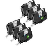 NineLeaf Compatible for Brother P-Touch TZe-S151 TZ-S151 TZeS151 TZS151 AZe 24mm 0.94'' Extra Strength Adhesive Laminated Label Tape Black on Clear for P-Touch PT-2600 2610 2700 2710 Label Maker, 6 PC