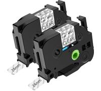 NineLeaf Compatible for Brother P-Touch TZe-S151 TZ-S151 TZeS151 TZS151 AZe 24mm 0.94'' Extra Strength Adhesive Laminated Label Tape Black on Clear for P-Touch PT-930SC 930VP 980 Label Maker, 2 PC