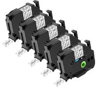 NineLeaf Compatible for Brother P-Touch TZe-S151 TZ-S151 TZeS151 TZS151 AZe 24mm 0.94'' Extra Strength Adhesive Laminated Label Tape Black on Clear for P-Touch PT-E500VP 1830VP 1890W Label Maker, 5 PC