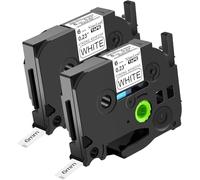 NineLeaf Compatible for Brother P-Touch TZe-S211 TZ-S211 TZeS211 TZS211 AZe 6mm 0.23'' Extra Strength Adhesive Laminated Label Tape Black on White for P-Touch PT-930SC 930VP 980 Label Maker, 2 PC
