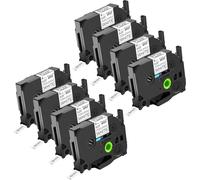 NineLeaf Compatible for Brother P-Touch TZe-S211 TZ-S211 TZeS211 TZS211 AZe 6mm 0.23'' Extra Strength Adhesive Laminated Label Tape Black on White for P-Touch PT-1180 1180SC 1180SP Label Maker, 8 PC