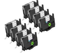 NineLeaf Compatible for Brother P-Touch TZe-S221 TZ-S221 TZeS221 TZS221 AZe 9mm 0.35'' Extra Strength Adhesive Laminated Label Tape Black on White for P-Touch PT-1180 1180SC 1180SP Label Maker, 8 PC