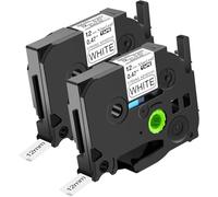 NineLeaf Compatible for Brother P-Touch TZe-S231 TZ-S231 TZeS231 TZS231 AZe 12mm 0.47'' Extra Strength Adhesive Laminated Label Tape Black on White for P-Touch PT-930SC 930VP 980 Label Maker, 2 PC