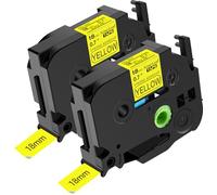NineLeaf Compatible for Brother P-Touch TZe-S641 TZ-S641 TZeS641 TZS641 AZe 18mm 0.7'' Extra Strength Adhesive Laminated Label Tape Black on Yellow for P-Touch PT-930SC 930VP 980 Label Maker, 2 PC