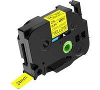 NineLeaf Compatible for Brother P-Touch TZe-S651 TZ-S651 TZeS651 TZS651 AZe 24mm 0.94'' Extra Strength Adhesive Laminated Label Tape Black on Yellow for P-Touch PT-D200BT D200DA Label Maker