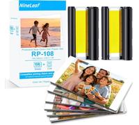 NineLeaf Compatible for Canon Selphy CP1300 Ink Cartridge and Photo Paper | RP108IN RP-108IN for Selphy CP1500 CP1200 CP1000 CP910 CP900 CP820 Selphy Photo Printer, 2 Cartridges+108 Papers 10x15cm, 4X6
