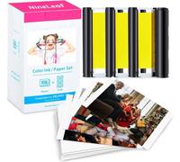 NineLeaf Compatible for Canon Selphy CP1500 Ink and Photo Paper KP-108IN | 3115B001(AA) for Selphy CP Printer CP1300 CP1200 CP1000 CP810 CP910 100x148mm 4x6" (3 Color Ink Cassette +108 Sheets Paper)