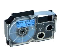 NineLeaf Compatible for Casio Label Maker XR-12BU XR-12BU1 12mm x 8m Black On Blue Label Tapes for Casio KL-60 100 120 200 300 750 780 820 2000 7000 7200 7400 8100 8200 P1000 Label Printers, 50PK