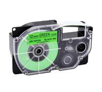 NineLeaf Compatible for Casio Label Maker XR-12FGN AR-12FGN 12mm x 5m Black on Fluorescent Green Label Tapes for Casio KL-60 100 120 200 300 750 780 820 2000 7000 7200 7400 8100 Label Printers, 50PK