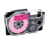 NineLeaf Compatible for Casio Label Maker XR-12FPK AR-12FPK 12mm x 5m Black on Fluorescent Pink Label Tapes for Casio KL-60 100 120 200 300 750 780 820 2000 7000 7200 7400 8100 Label Printers, 50PK
