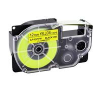 NineLeaf Compatible for Casio Label Maker XR-12FYW AR-12FYW 12mm x 5m Black on Fluorescent Yellow Label Tapes for Casio KL-60 100 120 200 300 750 780 820 2000 7000 7200 7400 8100 Label Printers, 50PK