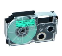 NineLeaf Compatible for Casio Label Maker XR-12GN XR-12GN1 12mm x 8m Black On Green Label Tapes for Casio KL-60 100 120 200 300 750 780 820 2000 7000 7200 7400 8100 8200 P1000 Label Printers, 50PK