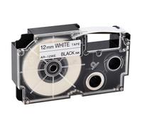 NineLeaf Compatible for Casio Label Maker XR-12WE XR-12WE1 12mm x 8m Black On White Label Tapes for Casio KL-60 100 120 200 300 750 780 820 2000 7000 7200 7400 8100 8200 P1000 Label Printers, 50PK