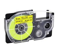NineLeaf Compatible for Casio Label Maker XR-9FYW AR-9FYW 9mm x 5m Black on Fluorescent Yellow Label Tapes for Casio KL-60 100 120 200 300 750 780 820 2000 7000 7200 7400 8100 Label Printers, 50PK