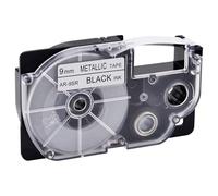 NineLeaf Compatible for Casio Label Maker XR-9SR AR-9SR 9mm x 8m Black on Silver Label Tapes for Casio KL-60 100 120 200 300 750 780 820 2000 7000 7200 7400 8100 8200 P1000 Label Printers, 50PK