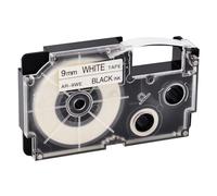 NineLeaf Compatible for Casio Label Maker XR-9WE XR-9WE1 9mm x 8m Black On White Label Tapes for Casio KL-60 100 120 200 300 750 780 820 2000 7000 7200 7400 8100 8200 P1000 Label Printers, 50PK