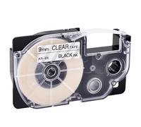 NineLeaf Compatible for Casio Label Maker XR-9X XR-9X1 9mm x 8m Black on Clear Label Tapes for Casio KL-60 100 120 200 300 750 780 820 2000 7000 7200 7400 8100 8200 P1000 Label Printers, 50PK