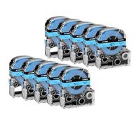 NineLeaf Compatible for Epson Label Maker LC-4LBP SC12BW 12mm x 8m Black on Blue Label Tapes for LabelWorks LW-300 LW-300L LW-400 LW-500 LW-600P LW-700 LW-900P LW-1000P KingJim TepraPro, 10PK
