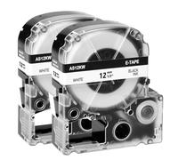 NineLeaf Compatible for Epson Label Maker LC-4WBN SS12KW 12mm x 8m Black on White Label Tapes for LabelWorks LW-300 LW-300L LW-400 LW-500 LW-600P LW-700 LW-900P LW-1000P KingJim TepraPro, 2PK