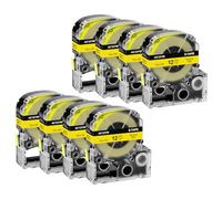 NineLeaf Compatible for Epson Label Maker LC-4YBW SC12YW 12mm x 8m Black on Yellow Label Tapes for LabelWorks LW-300 LW-300L LW-400 LW-500 LW-600P LW-700 LW-900P LW-1000P KingJim TepraPro, 8PK