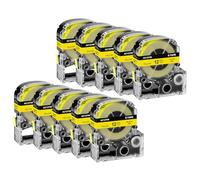 NineLeaf Compatible for Epson Label Maker LC-4YBW SC12YW 12mm x 8m Black on Yellow Label Tapes for LabelWorks LW-300 LW-300L LW-400 LW-500 LW-600P LW-700 LW-900P LW-1000P KingJim TepraPro, 10PK
