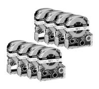 NineLeaf Compatible for Epson Label Maker LK-4TBN ST12KW 12mm x 8m Black on Clear Label Tapes for LabelWorks LW-300 LW-300L LW-400 LW-500 LW-600P LW-700 LW-900P LW-1000P KingJim TepraPro, 8PK