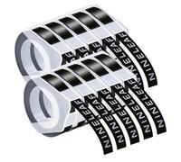 NineLeaf Embossing Label Maker Compatible with Dymo Omega Embossed Label Tape 12mm x 3m White on Black 3D Plastic Tape Self-Adhesive for Dymo Omega Junior Home Embosser Maker, 10 Pack