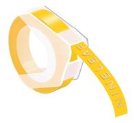 NineLeaf Embossing Label Maker Compatible with Dymo Omega Embossed Label Tape 12mm x 3m White on Yellow 3D Plastic Tape Self-Adhesive for Dymo Omega Junior Home Embosser Maker, 40 Pack