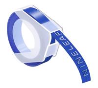 NineLeaf Embossing Label Maker Compatible with Dymo Omega Embossed Label Tape 9mm x 3m White on Blue 3D Plastic Tape Self-Adhesive for Dymo Omega Junior Home Embosser Maker, 30 Pack