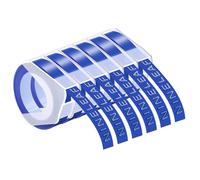 NineLeaf Embossing Label Maker Compatible with Dymo Omega Embossed Label Tape 9mm x 3m White on Blue 3D Plastic Tape Self-Adhesive for Dymo Omega Junior Home Embosser Maker, 6 Pack