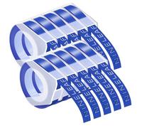 NineLeaf Embossing Label Maker Compatible with Dymo Omega Embossed Label Tape 9mm x 3m White on Blue 3D Plastic Tape Self-Adhesive for Dymo Omega Junior Home Embosser Maker, 10 Pack