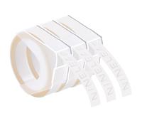 NineLeaf Embossing Label Maker Compatible with Dymo Omega Embossed Label Tape 9mm x 3m White on Clear 3D Plastic Tape Self-Adhesive for Dymo Omega Junior Home Embosser Maker, 3 Pack