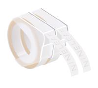 NineLeaf Embossing Label Maker Compatible with Dymo Omega Embossed Label Tape 9mm x 3m White on Clear 3D Plastic Tape Self-Adhesive for Dymo Omega Junior Home Embosser Maker, 2 Pack