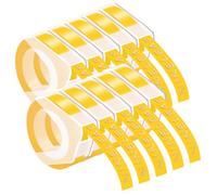 NineLeaf Embossing Label Maker Compatible with Dymo Omega Embossed Label Tape 9mm x 3m White on Yellow 3D Plastic Tape Self-Adhesive for Dymo Omega Junior Home Embosser Maker, 10 Pack
