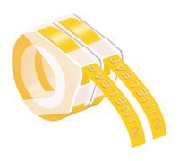 NineLeaf Embossing Label Maker Compatible with Dymo Omega Embossed Label Tape 9mm x 3m White on Yellow 3D Plastic Tape Self-Adhesive for Dymo Omega Junior Home Embosser Maker, 2 Pack